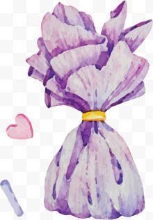 紫色手绘糖果袋子