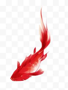 红色鲤鱼手绘中国风...