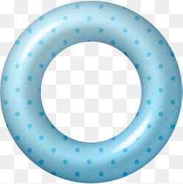 蓝色简约游泳圈装饰图案