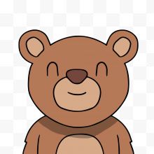 手绘棕色的熊设计