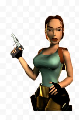 Lara Croft持有枪