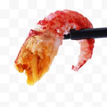 筷子夹着小龙虾摄影...