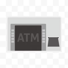 矢量手绘ATM取款