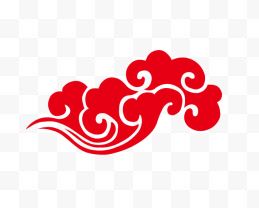 红色中国风云纹
