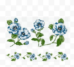 蓝色花团