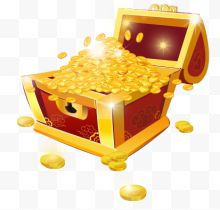 开启的装满金币的宝箱