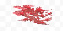中国风红色龙矢量图