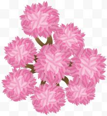 粉色花朵矢量卡通风格树冠