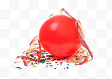 红色彩带气球