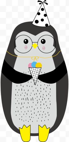 手捧冰淇淋的企鹅
