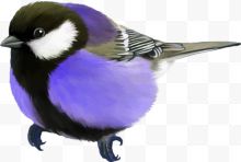 紫色清新小鸟装饰图案