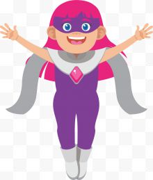 卡通紫色超级英雄