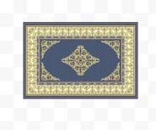 蓝色欧式花纹地毯免费