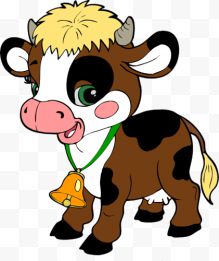 卡通绘画可爱的牛犊子...