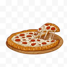 美味圆形披萨矢量图...