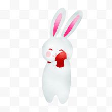 白色水墨创意兔子