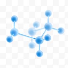 手绘卡通蓝色因子分子结构