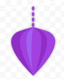 紫色纸质灯笼卡通风格