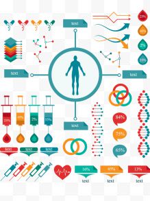 医疗扁平化信息展示矢量图