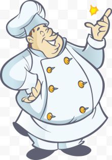 白色胖厨师卡通人物手绘...