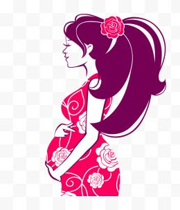 母亲节孕妇插图矢量设计...