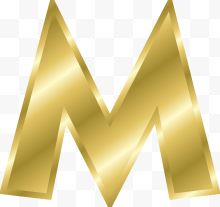 金黄色立体字母M