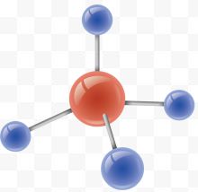 手绘风格立体矢量原子球