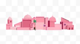 粉色城堡手绘