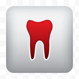 牙科学红色医疗主题集图标...