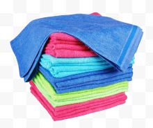 堆叠彩色洗车毛巾