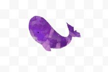手绘紫色海豚