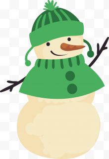戴着绿帽子的雪人