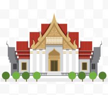 创意手绘泰国建筑