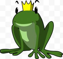 戴着王冠的绿色青蛙