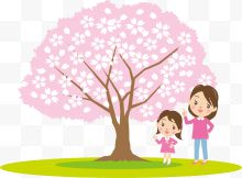 粉色美丽树木一家人