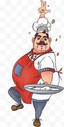卡通胖子厨师