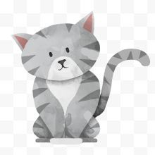 灰色水墨小猫