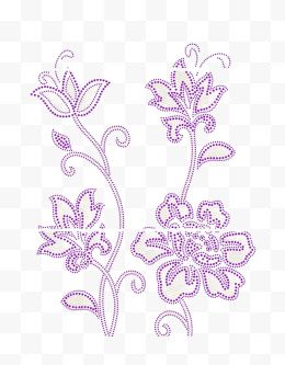 紫色花手绘简约