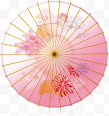 中国风水墨纸伞节日装饰...