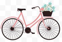 粉色卡通自行车