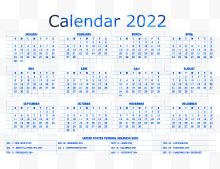 蓝色字体2022日历