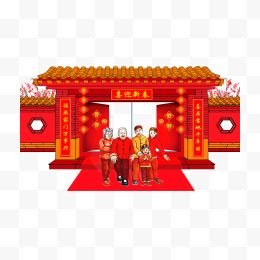 中国风新年建筑