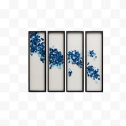 蓝色花瓣组合装饰t图