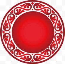 红色促销圆形花纹设计