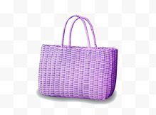 紫色编织购物袋