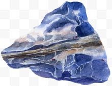 手绘蓝色的石头图