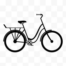 黑色的卡通简单自行车