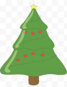 卡通绿色圣诞节大树