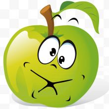 卡通可爱绿色青苹果...