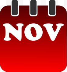 十一月红色背景日历